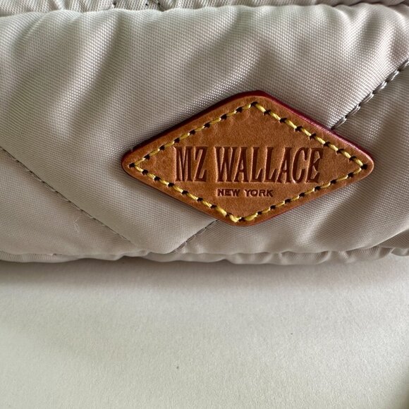 MZ Wallace Crosby Nylon Quilted Sling Waist Bag Gray Fanny Pack - Picture 9 of 15